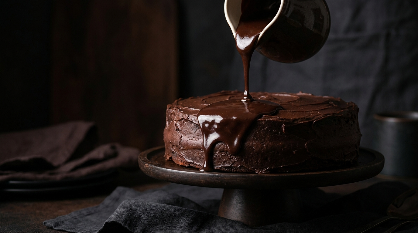 Gęsty ganache z gorzkiej czekolady 72% - baza do tortów i deserów