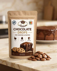 Czekolada mleczna ADIKAM 32% dropsy — opakowanie 1 kg, scena premium